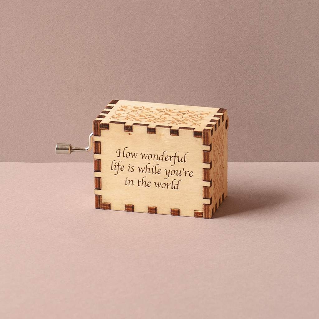 Wedding Wooden Music Box With Initials and Rings